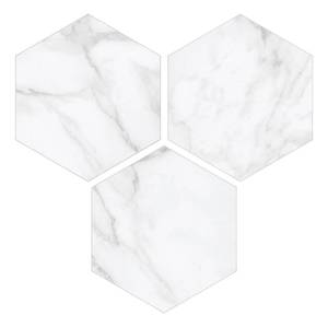 lot 5325 image: INNO STICKERS 45-Sheet Hexagon Peel and Stick Backsplash, 6 x 7 White Calacatta Marble Looks Self Adhesive Wall Tile, Stone Composite Stick on Decorative Mosaic Tile for Kitchen Bathroom Fireplace
