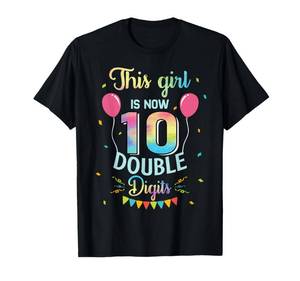 lot 5346 image: This Girl Is Now 10 Double Digits Shirt 10th Birthday Gifts T-Shirt medium - Purple