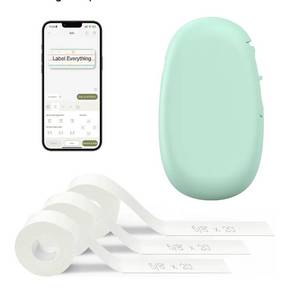 lot 5350 image: SUPVAN E10 Bluetooth Label Maker Machine with 3 Tapes, Continuous Waterproof Label, Versatile App with 35 Fonts and 1k Icons, Inkless Labeler for Home, Kitchen, School, Office Organization, Green