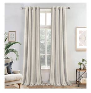 lot 5355 image: DriftAway Farmhouse Linen Blackout Curtains 102 Inches Long