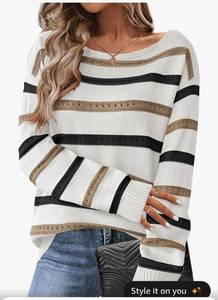 lot 5357 image: Zeagoo Womens Sweaters Cute Long Sleeve Off The Shoulder Pullover Tops Hollow Out Crochet Dressy Casual Outfits Medium