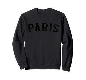 lot 5359 image: Vintage Paris France Distressed Black Text Apparel Sweatshirt Large