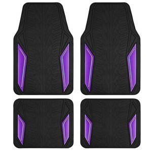 lot 5398 image: PIC AUTO Rubber Floor Mats, Purple Aluminum Film with Colorful Piping Floor Mats for Cars, Car Mats with Non-Slip Backing, All-Weather Protection, Trim-to-Fit Liner for Cars, SUVs, Trucks, Vehicles