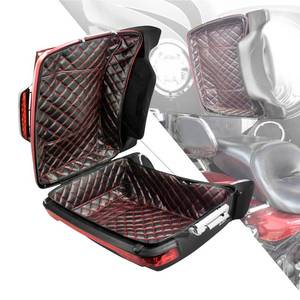 lot 5403 image: HDBUBALUS King Tour Pack Liners Touring Pak Inserts Fit for Harley Touring Electra Road King Street Glide Ultra Limited 2014-Later (Diamond Red Stitching)
