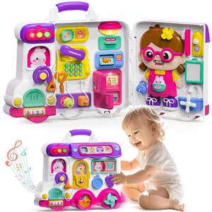 lot 5410 image: VOILBTOY Busy Board for 1-2 Year Old Girl Gift,Musical Toys for Toddlers 1-3 Year,Educational Fine Motor Baby Toys for 12 18 Months,Perfect for Preschool or Travel,Birthday Gift for 1Year Old Girl