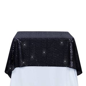 lot 5423 image: PartyDelight Sequin Tablecloth Square 50x50 Black Shimmer Table Cloths Sparkle Glitter Decorations