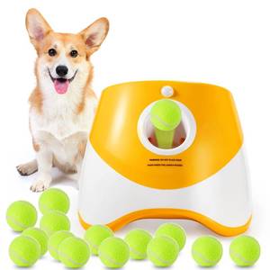 lot 5425 image: MEKAPLE Automatic Dog Ball Launcher, Dog Ball Thrower with 15 Mini Tennis Balls Sizing 2 Inch and Mesh Bag, Interactive Dogs Toys Tennis Balls Launcher for Small Dogs with 3 Distance Settings
