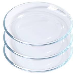 lot 5439 image: VIPHIEC 7 Inch Round Tempered Glass Dessert Plates, Small Mini Appetizer, Fruit, Salad and Cake Plates, Set of 3