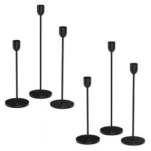 lot 5450 image: ChefBee 6PCS Black Tall Candle Candlestick Holder, Taper Pillar Candle Sticks Stand Holders Decor, Centerpiece Dining Table Wedding Festive Fireplace Mantle Vintage Room Decorations, Housewarming Gift