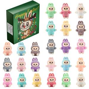 lot 5455 image: EAZZ Easter Action Figures Set - 24 Pack Flocked Collectible Figurines in 12 Colors, Cute Posable Toys for Easter Basket Stuffers, Prefilled Eggs & Holiday Decorations Gift Box