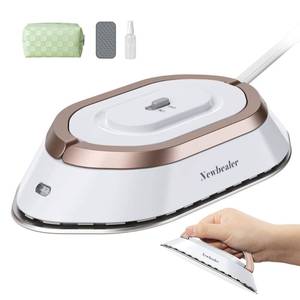lot 5459 image: Newbealer Travel Iron with Global Voltage, 100-240V Mini Dry Iron for Clothes (No Steam), Max 300W, 60s Heat Up, 302�� Non-Stick Ceramic Soleplate, 0.8lbs Ultra-Lightweight (Gold)