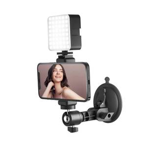 lot 5463 image: LenTok Suction Cup Mirror Phone Holder with Light, Travel Wall Phone Camera Mount for Makeup Content Creator Essentials, Mirror Tripod for Bathroom Kitchen Compatile with All Smooth Surface