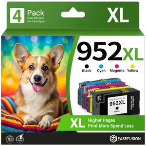 lot 5464 image: 952XL Ink Cartridges 4 Combo Pack Compatible for HP Printer, 952XL 952 XL Ink Works OfficeJet 8702 7700 8210 8700 Series (Black, CyanMagentaYellow) (952XL-4packs)