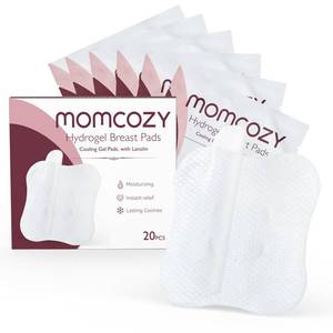 lot 5481 image: Momcozy Hydrogel Nursing Pads, Nipple Pads with Lanolin Supports Instant Cooling Relief from Breastfeeding and Pumping, Breastfeeding Essentials, 20 PCS Individually Wrapped