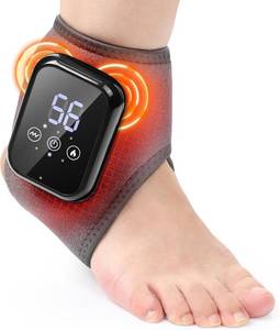 lot 5498 image: Cordless Ankle Heating Pad with Massage Ankle Massager with Heat, Foot Massager for Neuropathy, Foot Heating Pad, Foot and Ankle Massager, 3 Heat Levels, 3 Vibration Modes, Auto Shut-Off, Gray