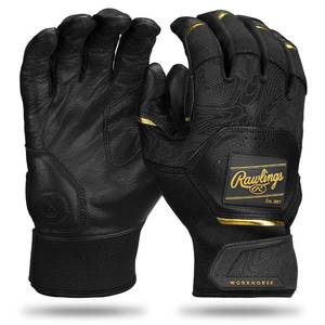 lot 5505 image: Rawlings  Youth Workhorse Baseball Batting Gloves  BlackGold  SML
