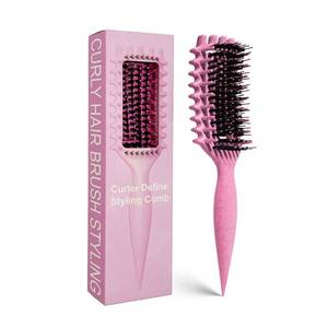 lot 5512 image: Curly Hair Brush Candybrush Curl Defining Brush for Detangling Shaping and Defining Curls for Women, Men, Wet & Dry Hair (Pink)