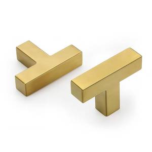 lot 5528 image: goldenwarm 10 Pack Gold Cabinet Knobs Brushed Brass Kitchen Drawer Knobs - LSJ12GD Single Hole Square Cupboard Bathroom Door Knobs Gold Cabinet Pulls Hardware Brushed Gold Knobs 2in50mm Overall lenth