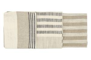lot 5541 image: Creative Co-Op Tan & Grey Striped Cotton Tea Towels (Set of 3 Pieces)