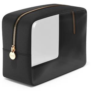 lot 5545 image: Clear Makeup Bag Zipper Pouch, Transparent Cosmetic Case Organizer, TSA Approved Travel Toiletry Case, Travel Accessories Essentials Makeup Tote for Women, Large Cute Make up Bag for Purse - Black