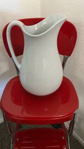 lot 40285 image: Antique Ironstone White Ceramic Pitcher with Ironstone China Berlin Mark