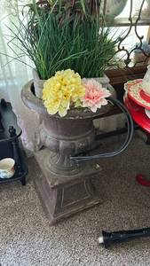 lot 40286 image: Classical Stone Garden Urn Planter with Pedestal Base