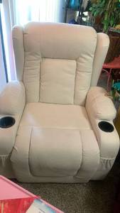 lot 40094 image: Power Recliner Chair with Cup Holders includes back massager and heat modes