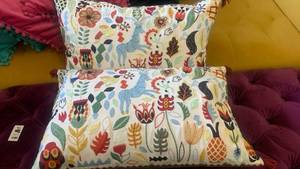lot 40114 image: Decorative Throw Pillows with Woodland Animal Print