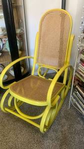 lot 40118 image: Authentic Thoenet Bentwood Rocking Chair with Cane Seat and Back with appropriate marking 5