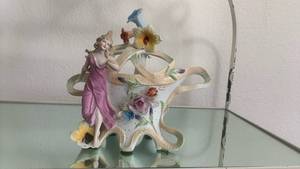 lot 40135 image: Decorative Ceramic Figurine with Floral Details