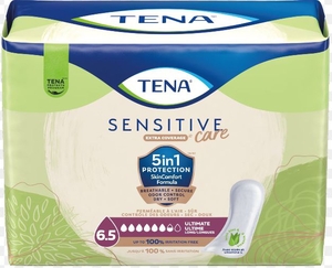 lot 3007 image: TENA Sensitive Care Extra Coverage Incontinence Pads 52 Count - Retail $12