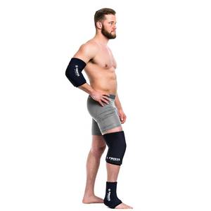 lot 3012 image: FreezeSleeve Ice & Heat Therapy Compression Sleeve- Reusable, Flexible Gel HotCold Pack, 360 Coverage for Knee, Elbow, Ankle, Wrist- Black, X-Large - Retail $30