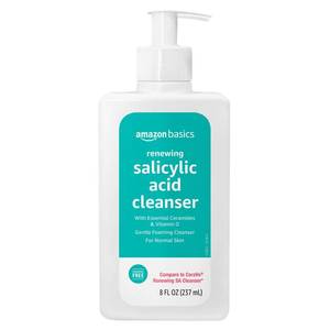 lot 3044 image: Amazon Basics Exfoliating Face Wash Cleanser, Renewing Salicylic Acid with Ceramides &amp Vitamin D, Foaming Formula, Smooths Skin, 8 fl oz&nbsp