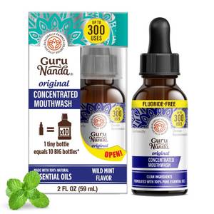 lot 3045 image: GuruNanda Concentrated Mouthwash (2 fl oz), Supports 300 Rinses, Aids in Fresh Breath, Fluoride-Free, Mint Mouthwash with Natural Essential Oils&nbsp