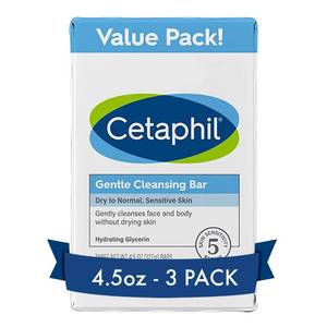 lot 3046 image: CETAPHIL Gentle Cleansing Bar, 4.5 oz Bar (Pack of 3), Nourishing Cleansing Bar For Dry, Sensitive Skin, Non-Comedogenic, Non-Irritating For Sensitive Skin&nbsp