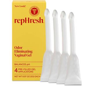 lot 3047 image: Rephresh Odor Eliminating Vaginal Gel, Clinically Tested to Balance pH & Eliminate Odor for up to 3 Days, Pre-Filled Applicators, 4 ct - Retail $16
