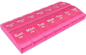 lot 3049 image: Weekly Pill Organizer with AM PM Compartments&nbsp