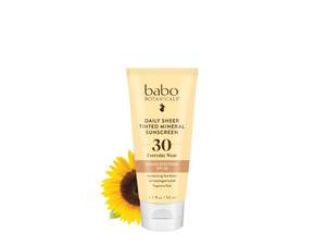 lot 3059 image: Babo Botanicals Daily Sheer Mineral Tinted Sunscreen SPF30 - Natural Zinc Oxide & Titanium Dioxide - Tinted - Healthy Glow - Fragrance-Free -Rosehip Oil & Hyaluronic Acid - For Face - For all ages - Retail $23