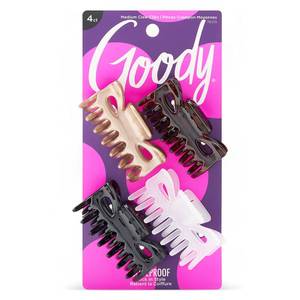 lot 3130 image: Goody SlideProof Classics Medium Claw Clips - 4 Ct, Assorted Neutrals, Hair Styling Accessories with Secure Grip, Chic Hair Accessories for Women &amp Men, For All Occasions, All Hair Types&nbsp