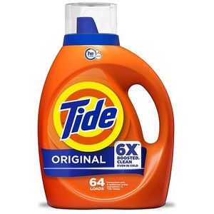 lot 3136 image: Tide Laundry Detergent Liquid with 6X Boosted Cleaning Power  Original Scent  80 fl oz  64 Loads&nbsp