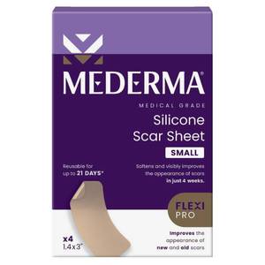 lot 3144 image: Mederma Medical Grade Silicone Scar Sheets - Improves Appearance of Old &amp New Scars from Injury, Burn &amp Surgery, Breathable &amp Flexible, 4 Count&nbsp