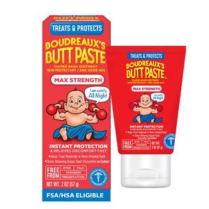 lot 3222 image: Boudreauxs Butt Paste Max Strength Diaper Rash Cream for Baby, Ointment With Zinc Oxide, 2 oz Tube&nbsp