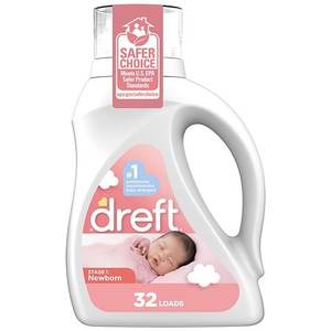 lot 3223 image: Dreft Original Stage 1 Newborn Hypoallergenic HE Liquid Laundry Detergent for Sensitive Skin, Dermatologist Tested&nbsp