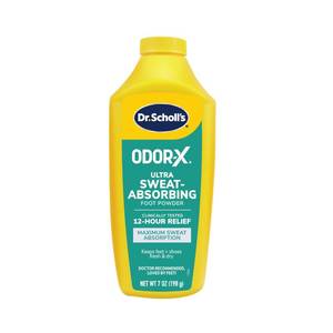 lot 3253 image: Dr. Scholls ULTRA-SWEAT ABSORBING FOOT POWDER, 7 oz  Maximum Sweat Absorption - Clinically Tested 12-Hour Relief&nbsp