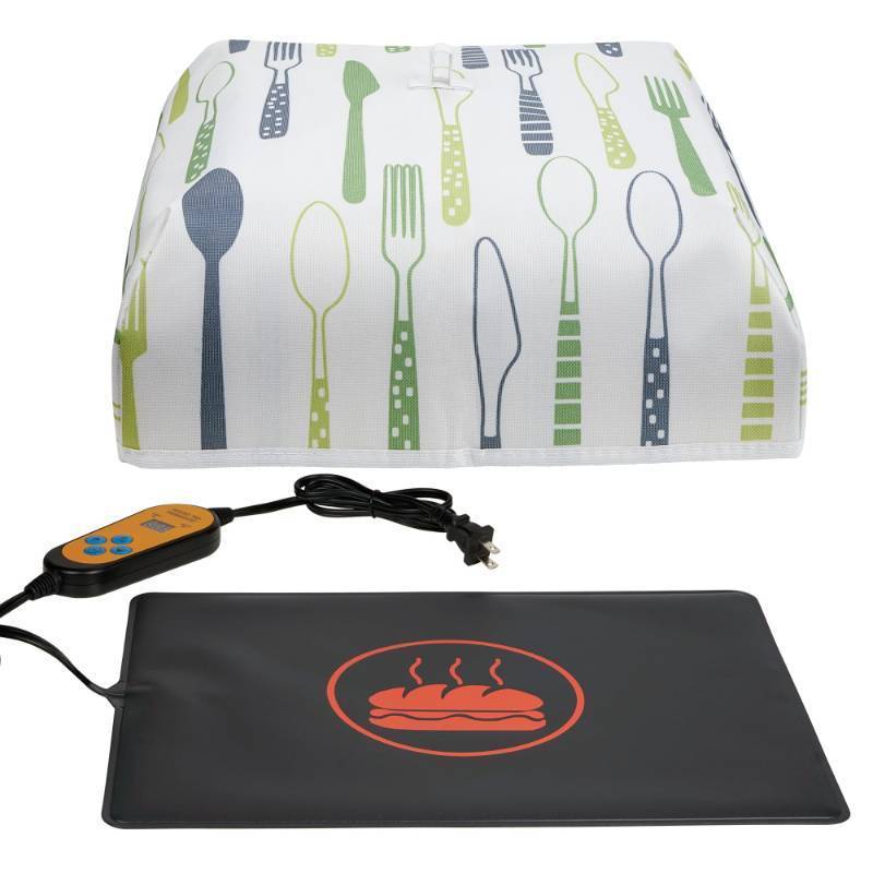 lot 7990 image: EKEPIN Heat Mat Fits for Fermenting Dough with Heat Preservation Cover, Sourdough Warming Mat for Yeast Bread Baking, Warmer Mat for Food with Thermostat Controller Combo Set - Retail $30