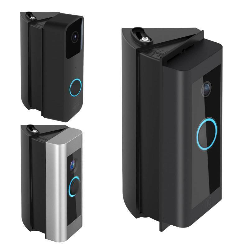 lot 8153 image: RIOVO Adjustable 30 to 55 Degree Doorbell Angle Mount Compatible with Video Doorbell WiredPro and Blink Video Doorbell, Replacement Angle Adjustment Adapter Mounting Bracket Wedge Kit - Retail $13
