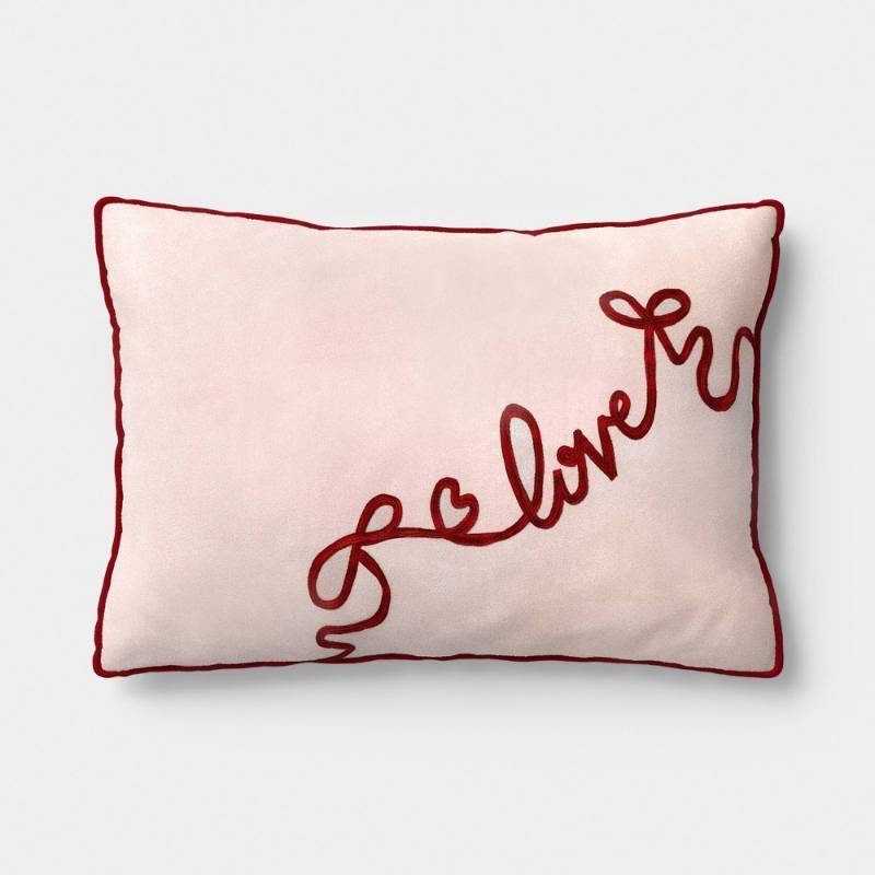 lot 9321 image: Valentines Day Lumbar Love Pillow - Threshold - Retail $25