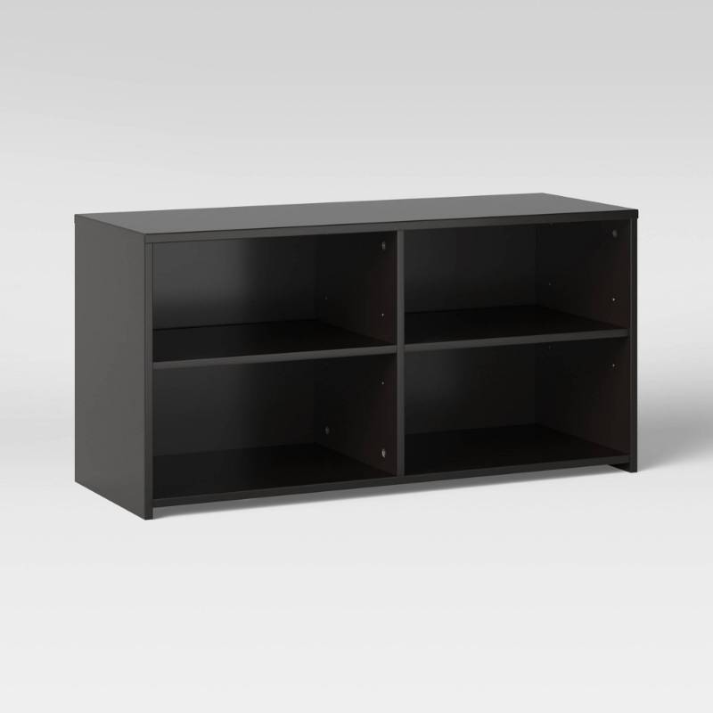 lot 1536 image: Dorm Storage TV Stand for TVs up to 43 Black - Room Essentials MISSING SOME HARDWARE - Retail $80