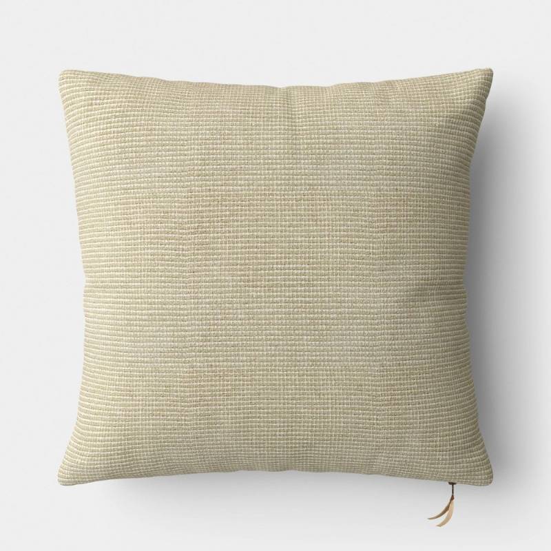 lot 1698 image: Square Chunky Linen Pillow with Exposed Zipper Green - Threshold - Retail $25