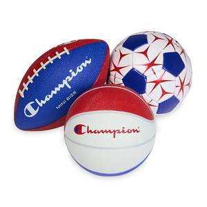 lot 1341 image: Champion Inflatable Sports Ball Sets - MISSING SOCCER BALL - Retail $20
